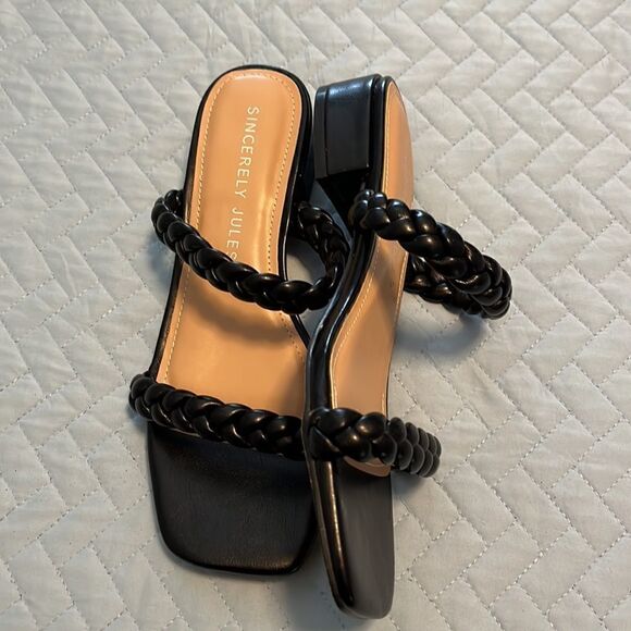 Sincerely Jules Neptune braided double strap slip ons. Size 6.5 - Picture 3 of 5